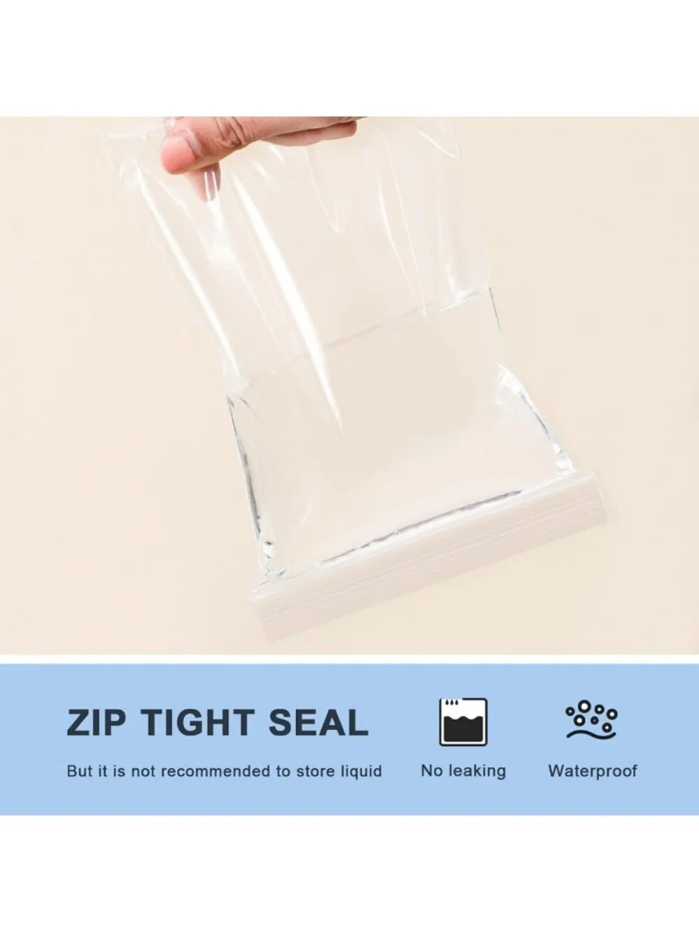 100 Clear Zip Plastic Bags 12x15 Inches - Resealable, Reclosable Storage Bags